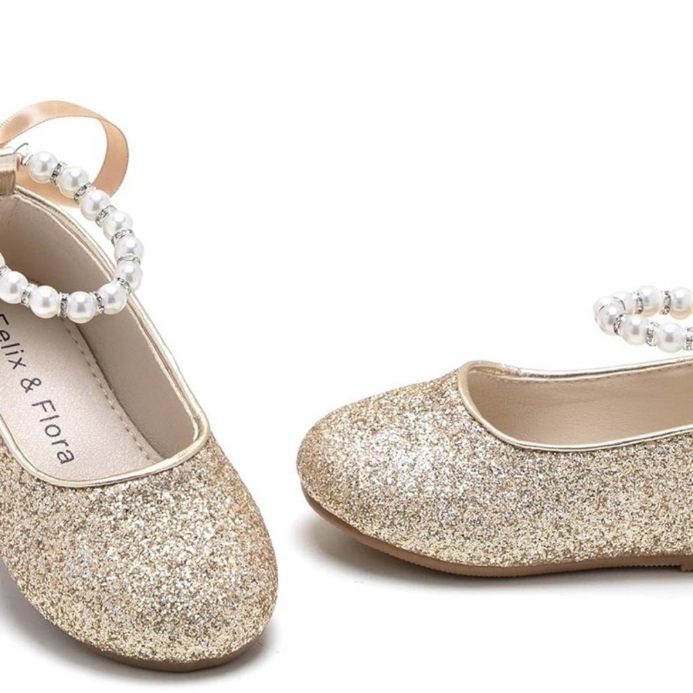 Gold Glitter Kids Shoes